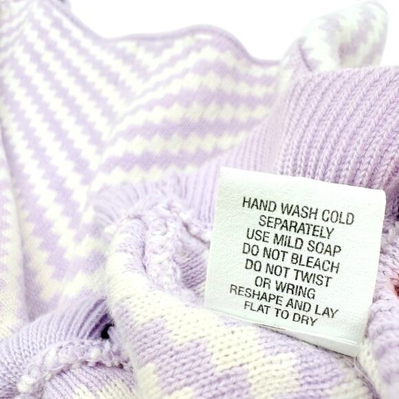 Helena Neiman Marcus Girls Knit Cape Poncho M Chevron Ruffle Princesscore Purple - Picture 11 of 11